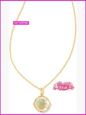 14k Gold-Plated Brass Reversible Pendant Necklace with Abalone Shell